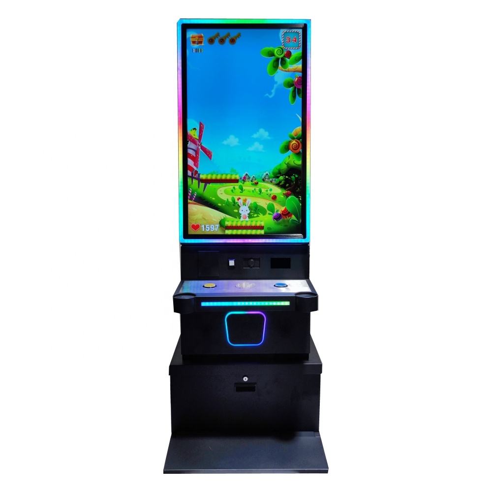 43 Inch Vertical Fusion Skill Gaming Machine 2 Buttons Console Fire Link Game Cabinet with Cup Holder for Gas Station C-
